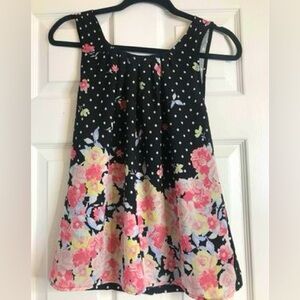 Elle Women's Sleeveless Floral Shirt, Size Small